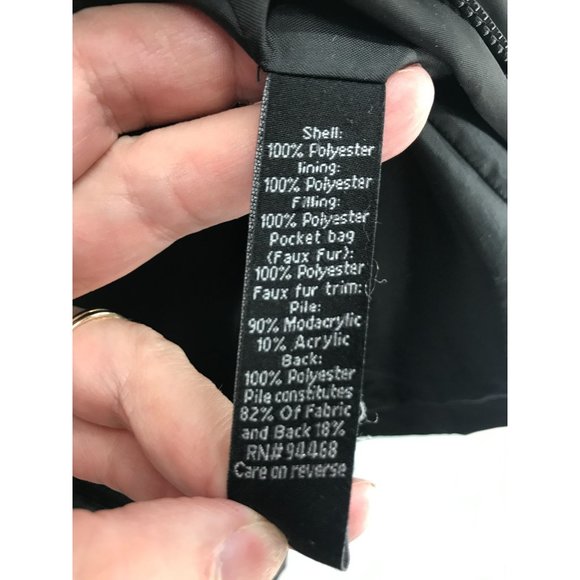 Apt 9 Womens Coat Black Quilted Puffer Turtle Neck Collared Sz Small Hip Thigh - Picture 12 of 16